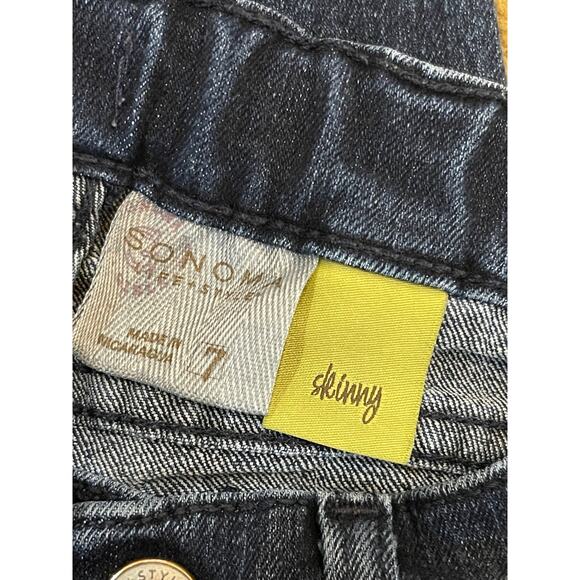 Sonoma Girls Youth Jeans Blue Size 7 Skinny Dark  5 Pockets - Picture 6 of 8